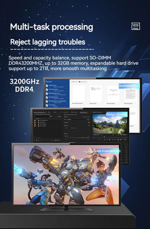Planet Gates FIREBAT MN56 Mini PC Gamer AMD Ryzen 5 5600H Windows 11 DDR4 Nvme SSD MiniPC WIFI6 BT5.2 For Gaming Desktop Computer