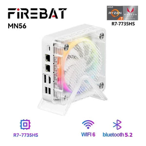 Planet Gates FIREBAT MN56 MINIPC AMD R7-7735HS 7940HS 7840HS Mini Pc Colorful Gamer 16GB 512GB DDR5 RJ45 Desktop Gaming Computer BT5.2 WIFI6