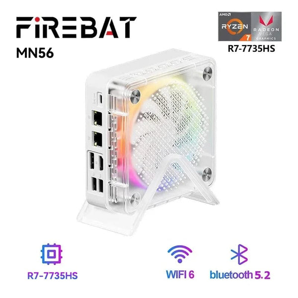 Planet Gates FIREBAT MN56 MINIPC AMD R7-7735HS 7940HS 7840HS Mini Pc Colorful Gamer 16GB 512GB DDR5 RJ45 Desktop Gaming Computer BT5.2 WIFI6