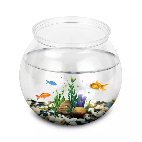 Planet Gates Fish Bowl Plastic L M S Sizes Desktop Aquarium Tanks Round Durable Fish Tank for Betta and All Mini Fish