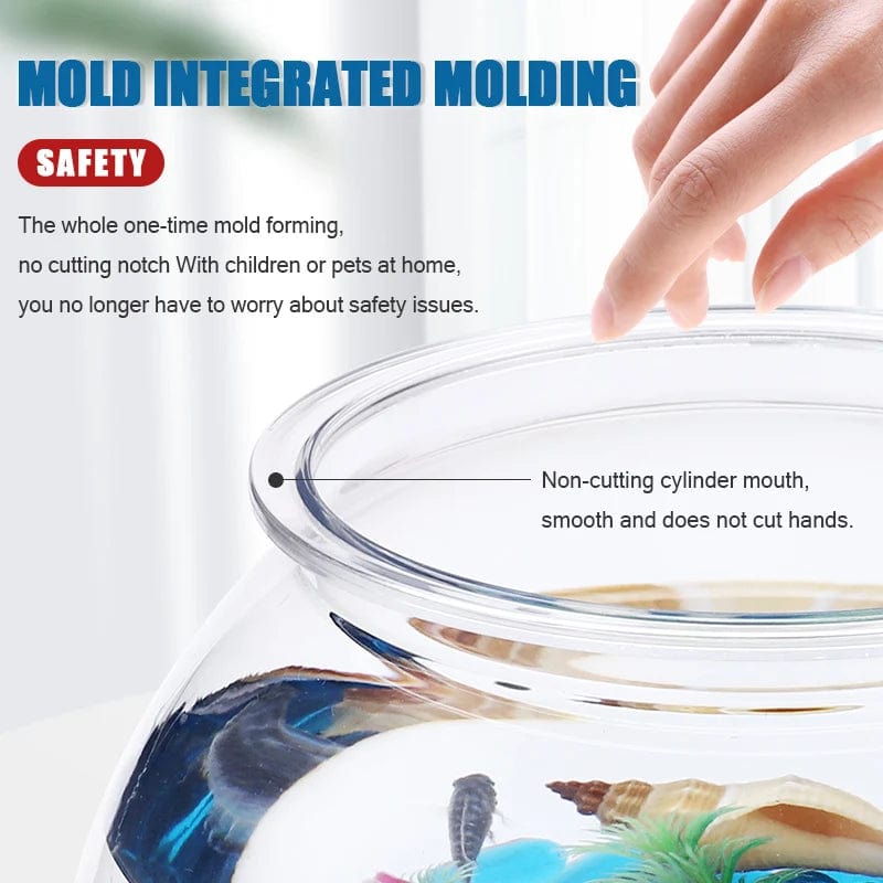 Planet Gates Fish Bowl Plastic L M S Sizes Desktop Aquarium Tanks Round Durable Fish Tank for Betta and All Mini Fish