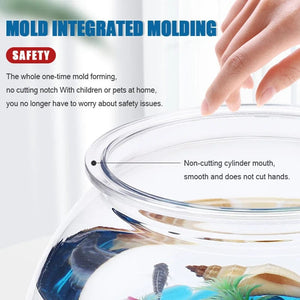 Planet Gates Fish Bowl Plastic L M S Sizes Desktop Aquarium Tanks Round Durable Fish Tank for Betta and All Mini Fish