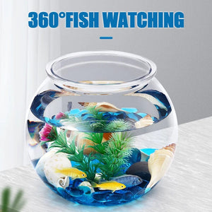 Planet Gates Fish Bowl Plastic L M S Sizes Desktop Aquarium Tanks Round Durable Fish Tank for Betta and All Mini Fish