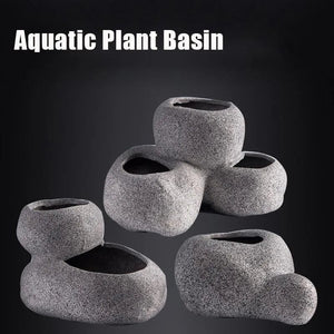 Planet Gates Fish Shrimp Incubation Shelter Cave Multipurpose Ceramic Planting Pots Fish Tank Aquarium Decorations Water Aquatic Plant Basin