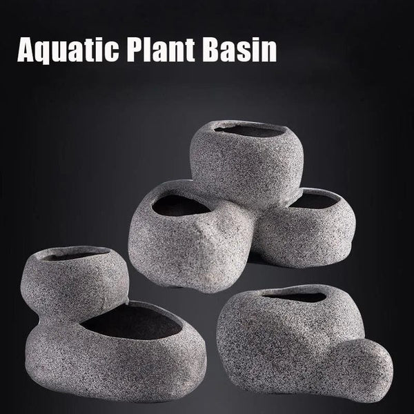 Planet Gates Fish Shrimp Incubation Shelter Cave Multipurpose Ceramic Planting Pots Fish Tank Aquarium Decorations Water Aquatic Plant Basin