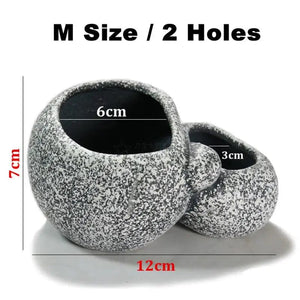 Planet Gates Fish Shrimp Incubation Shelter Cave Multipurpose Ceramic Planting Pots Fish Tank Aquarium Decorations Water Aquatic Plant Basin