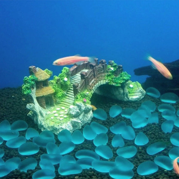 Planet Gates Fish Tank Artificial Bridge Resin Landscape Decoration Bridge Aquarium Equipment Accessories Ornament Cave Aquatic Pet Fish