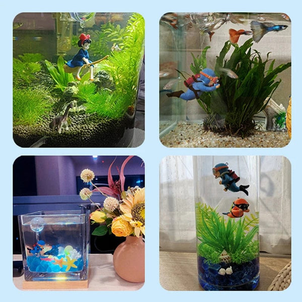 Planet Gates Fish Tank Decoration Luminous Green Mini Floating Diver Aquarium Ornaments Small Floating Ball Aquarium Accessories