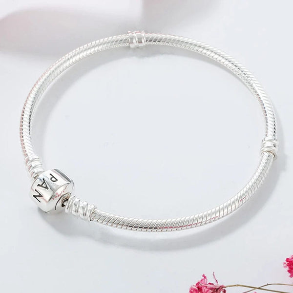 Planet Gates Fit Original Pandora 925 Sterling Silver Moments Snake Chain Bracelet 4 Color Rose Gold Silver for Women Luxury Jewelry Gift