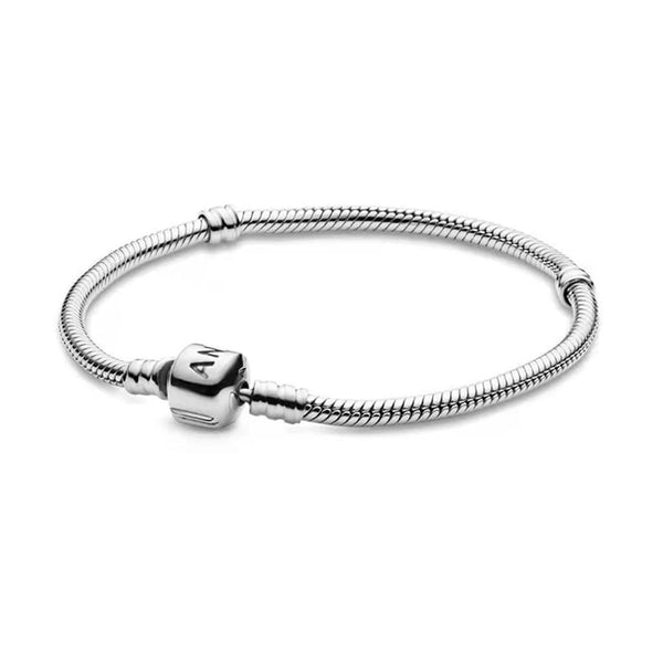 Planet Gates Fit Original Pandora 925 Sterling Silver Moments Snake Chain Bracelet 4 Color Rose Gold Silver for Women Luxury Jewelry Gift