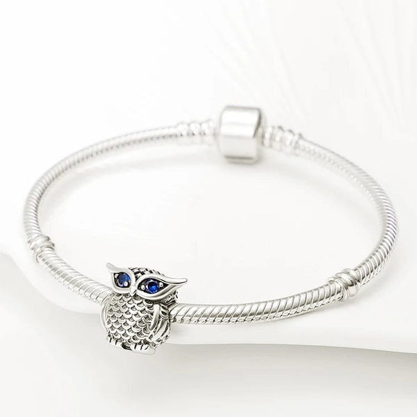 Planet Gates Fit Qikaola 925 Original Bracelets Blue Zircon Owl Luminous Sea Turtle Octopus 925 Silver Charms Beads DIY Birthday Jewelry Gift