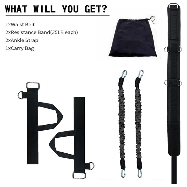 Planet Gates Fitness Bounce Trainer Rope Resistance Bands Exercise Equipment Basketball Tennis Running Leg Strength Agility Training Strap