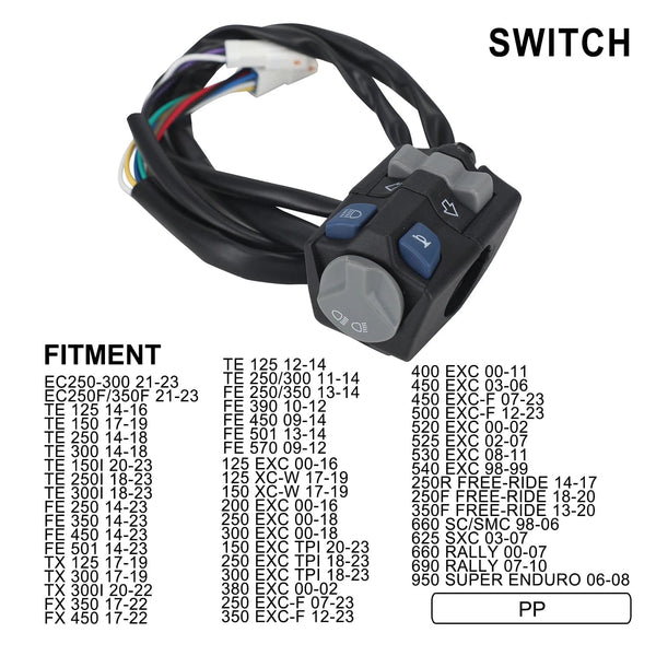 Planet Gates Five function switch / CHINA Switch Headlight Horn Lamp Lever For KTM EC ECF EXC XC-W EXC TPI EXC-F SC SMC SXC RALLY SUPER ENDURO TE FE TX FX Motorcycle