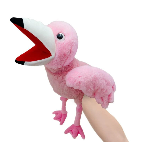 Planet Gates Flamingo Bird Soft Stuffed Toy Doll Parrot Owl Eagle Flamingo Peacock Cospaly Plush Doll Educational Baby Toys Kawaii Hand Finger Puppet