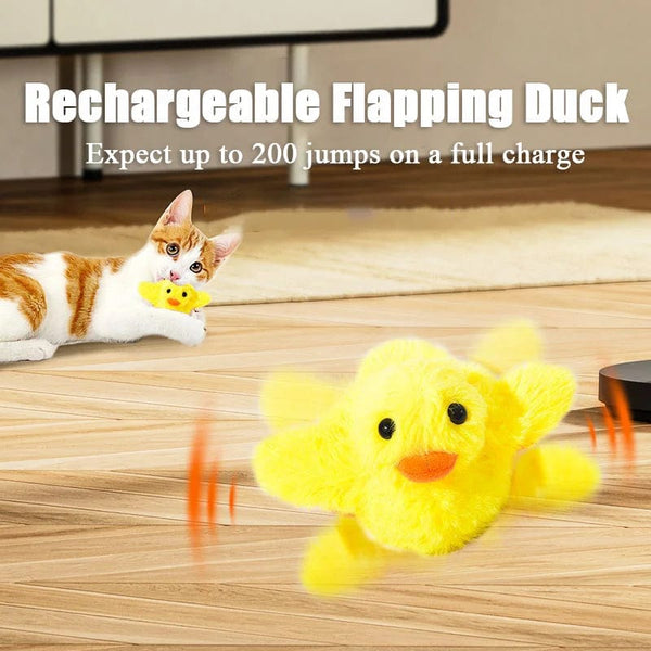 Planet Gates Flapping Duck Flapping Duck Cat Toys Interactive Electric Bird Toys Washable Cat Plush Toy With Catnip Vibration Sensor Cats Game Toy Kitten