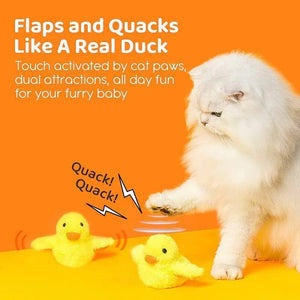 Planet Gates Flapping Duck Flapping Duck Cat Toys Interactive Electric Bird Toys Washable Cat Plush Toy With Catnip Vibration Sensor Cats Game Toy Kitten