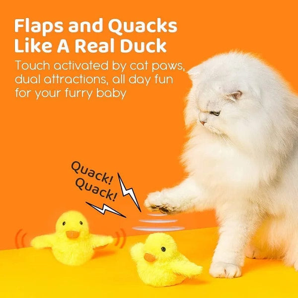 Planet Gates Flapping Duck Flapping Duck Cat Toys Interactive Electric Bird Toys Washable Cat Plush Toy With Catnip Vibration Sensor Cats Game Toy Kitten
