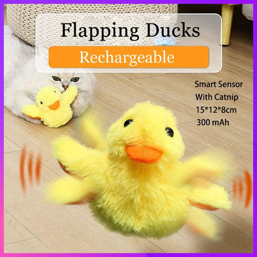 Planet Gates Flapping Duck Flapping Duck Cat Toys Interactive Electric Bird Toys Washable Cat Plush Toy With Catnip Vibration Sensor Cats Game Toy Kitten