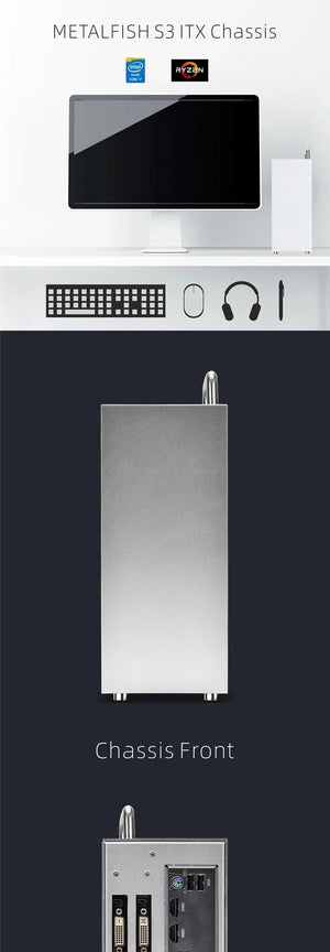 Planet Gates FLEX-400W PSU METALFISH S3 ITX A4 PC Gaming Case All Aluminum Computer Mini Small Chassis Suitcase Portable Support RTX3060/13600 With Handle