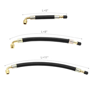 Planet Gates Flexible Rubber Valve Extension 90 Degree Bent Swivel End Brass Stem 3 Length 5 8 11 inch Professional Tire Inflation Tool