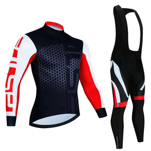 Planet Gates FLN-CAS-CX03H / 3XL 2024 Pro Cycling Jerseys Sets Autumn Riding Long Sleeves Men Cycling Bib Set Bicycle Clothing Spring MBT Breathable Bike Clothes