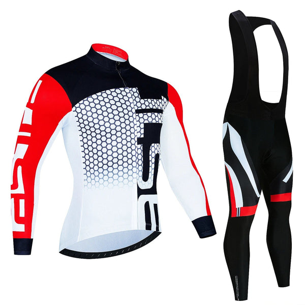 Planet Gates FLN-CAS-CX03H / 3XL 2024 Pro Cycling Jerseys Sets Autumn Riding Long Sleeves Men Cycling Bib Set Bicycle Clothing Spring MBT Breathable Bike Clothes