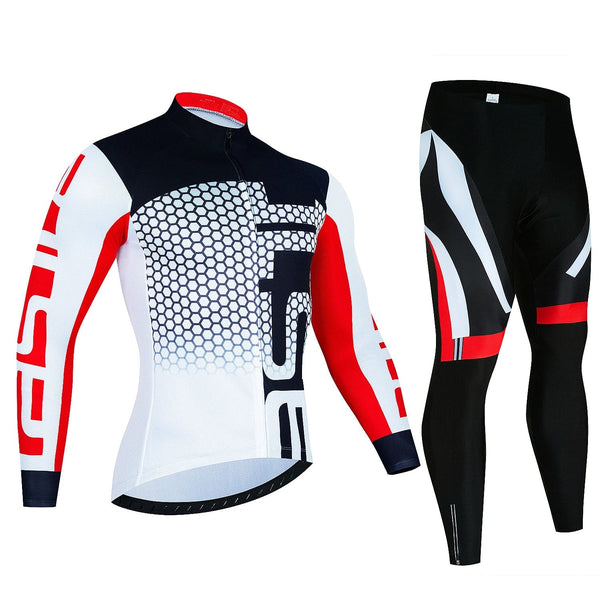 Planet Gates FLN-CAS-CX03H / 3XL 2024 Pro Cycling Jerseys Sets Autumn Riding Long Sleeves Men Cycling Bib Set Bicycle Clothing Spring MBT Breathable Bike Clothes