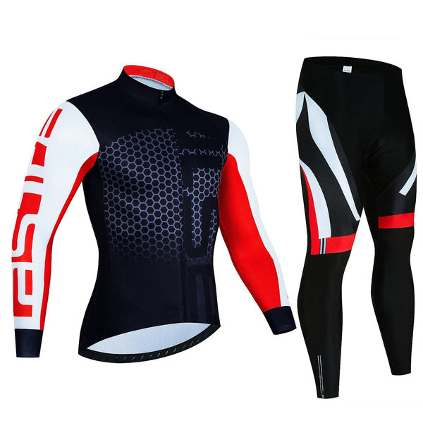 Planet Gates FLN-CAS-CX03H / 3XL 2024 Pro Cycling Jerseys Sets Autumn Riding Long Sleeves Men Cycling Bib Set Bicycle Clothing Spring MBT Breathable Bike Clothes
