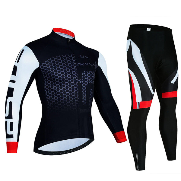 Planet Gates FLN-CAS-CX03H / 3XL 2024 Pro Cycling Jerseys Sets Autumn Riding Long Sleeves Men Cycling Bib Set Bicycle Clothing Spring MBT Breathable Bike Clothes