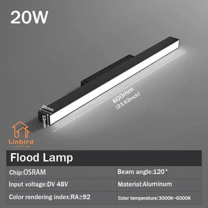 Planet Gates Floodlight20W / ZIGBEE Smart Magnetic Track Rail Light System Modern Flexible Fixture LED Spotlight DC48V Ceiling Indoor Light Smart Home Lamp Living