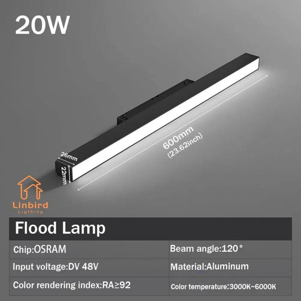 Planet Gates Floodlight20W / ZIGBEE Smart Magnetic Track Rail Light System Modern Flexible Fixture LED Spotlight DC48V Ceiling Indoor Light Smart Home Lamp Living