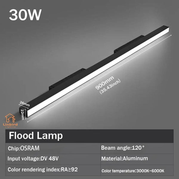 Planet Gates Floodlight30W / ZIGBEE Smart Magnetic Track Rail Light System Modern Flexible Fixture LED Spotlight DC48V Ceiling Indoor Light Smart Home Lamp Living
