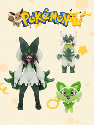 Planet Gates Floragato Sprigatito Meowscarada Plush Toy Anime Figure Model Gift for Kids Children Birthday Gift Anime Stuffed kawaii cute