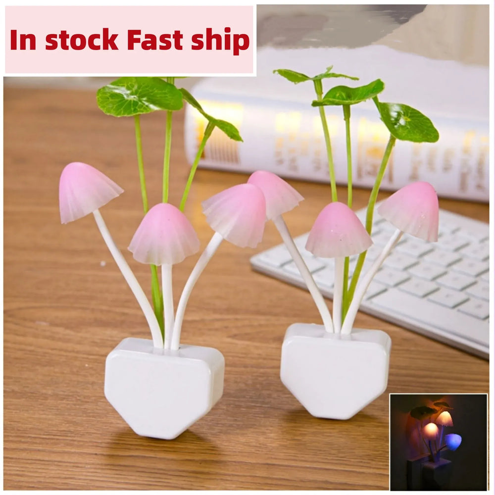 Planet Gates Floral Sensor LED abajur infantil European Plug Dreambed Illumination Mushroom Night Light Home Decor Romantic