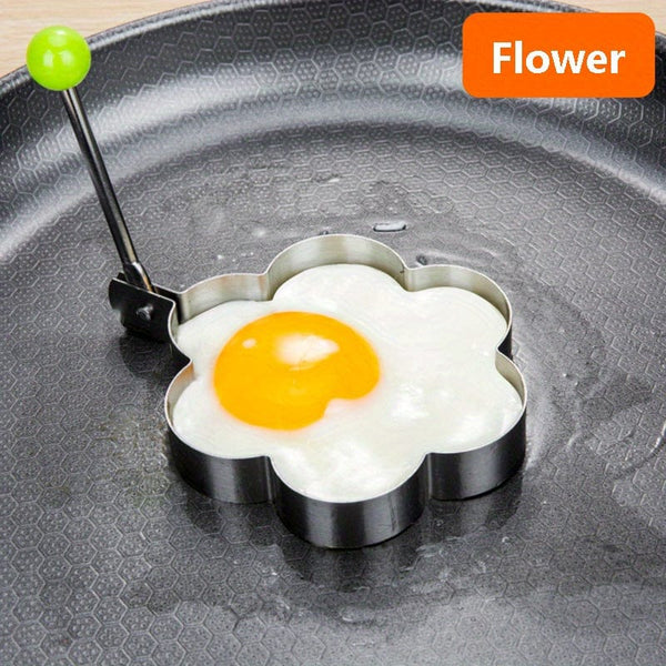 Planet Gates Flower 1pc Egg Mold, Egg Ring Molds, Frying Egg Mold, DIY Frying Egg Mold, Creative Egg Mold, Kawaii Egg Mold, Egg Ring Molds For Cooking, Stainless Steel Ring Mold, Breads Mold, Kitchen Accessories