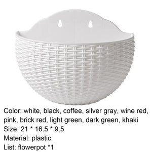 Planet Gates Flower Pot Exquisite Wall-mounted Plastic Wall Hanging Basket Flowerpot for Outdoor Garden Balcony Planter Bucket Home Decor New
