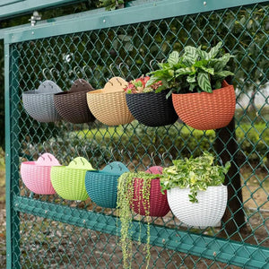 Planet Gates Flower Pot Exquisite Wall-mounted Plastic Wall Hanging Basket Flowerpot for Outdoor Garden Balcony Planter Bucket Home Decor New