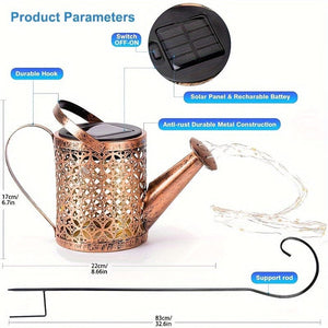 Planet Gates Flowing Water Warm White 2 Pack 2 Pack Solar Lights Outdoor Decorative, Solar Lantern Outdoor Hanging Waterproof Hollowed-Out Design, Decorative Retro Metal Solar Light With Hook For Garden Table Patio Yard Pathway Walkway
