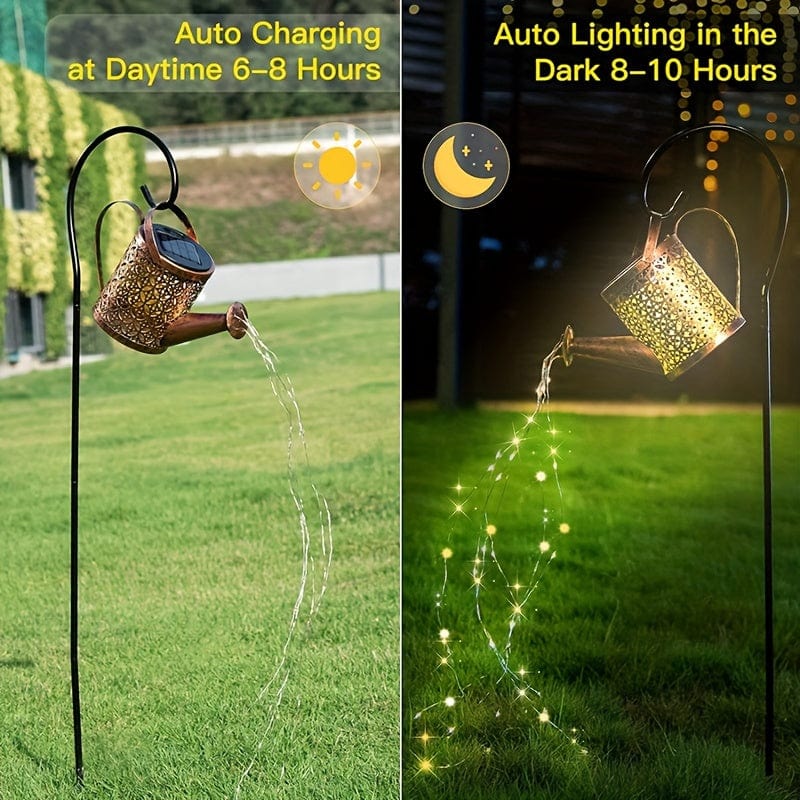 Planet Gates Flowing Water Warm White 2 Pack 2 Pack Solar Lights Outdoor Decorative, Solar Lantern Outdoor Hanging Waterproof Hollowed-Out Design, Decorative Retro Metal Solar Light With Hook For Garden Table Patio Yard Pathway Walkway