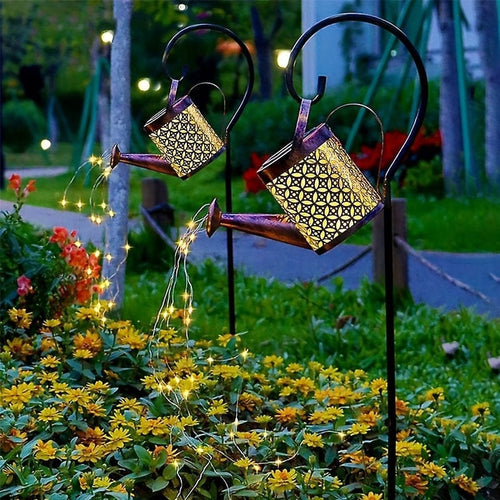 Planet Gates Flowing Water Warm White 2 Pack 2 Pack Solar Lights Outdoor Decorative, Solar Lantern Outdoor Hanging Waterproof Hollowed-Out Design, Decorative Retro Metal Solar Light With Hook For Garden Table Patio Yard Pathway Walkway