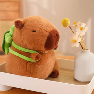 Planet Gates Fluffy Capybara Plush Doll Kawaii Capybara With Tortoise Stuffed Toy Stuffed Animals Kids Juguetes Birthday Gift Home Decor