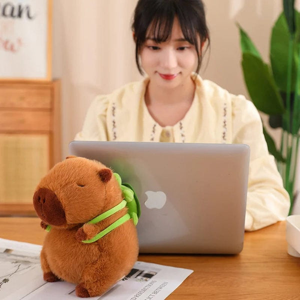 Planet Gates Fluffy Capybara Plush Doll Kawaii Capybara With Tortoise Stuffed Toy Stuffed Animals Kids Juguetes Birthday Gift Home Decor