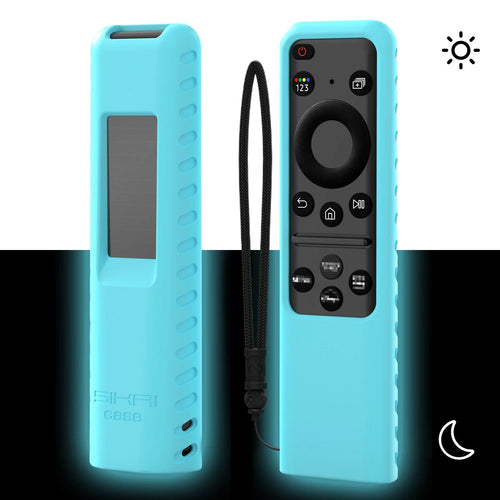 Planet Gates Fluorescent Blue SIKAI Silicone Cover for Samsung BN59-01432A Original Voice Smart TV Remote Control Case for 2023 Solar Charging TM2360E TM2361E