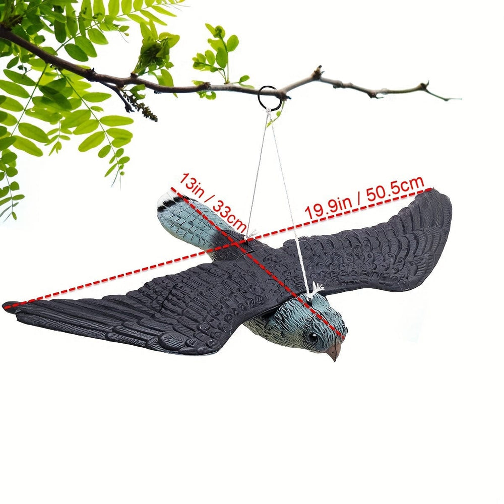 Planet Gates Flying Falcon Lifelike Flying Falcon Decoy - Bird Deterrent With Hanging Strings For Garden Decoration & Outdoor Holiday Decor