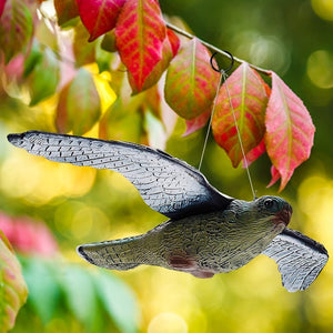 Planet Gates Flying Falcon Lifelike Flying Falcon Decoy - Bird Deterrent With Hanging Strings For Garden Decoration & Outdoor Holiday Decor