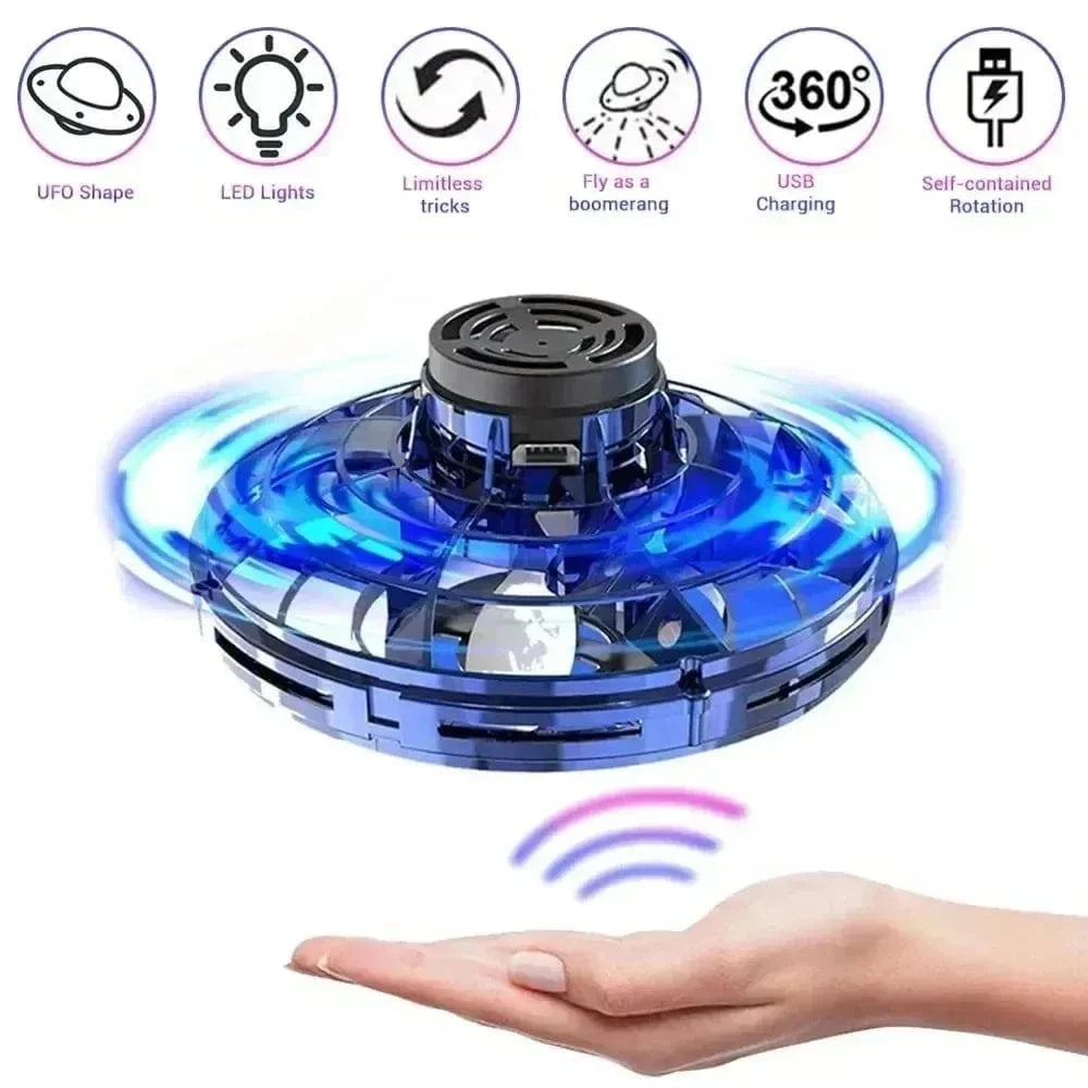 Planet Gates Flying Helicopter Spinner Fingertip Upgrade Flight Gyro Flyorb Hover Ball Mini Drone Aircraft Toy LED UFO Type Toy Kid Gift