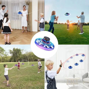 Planet Gates Flying Spinner UFO Mini Drone,Flying Spinner Hand Operated Drones Indoor Outdoor Cool Stuff Mini Drones Toys Birthday Gifts