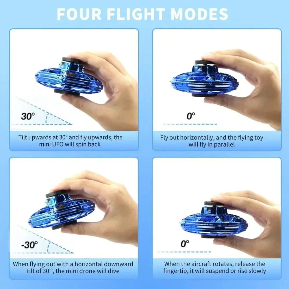 Planet Gates Flying Spinner UFO Mini Drone,Flying Spinner Hand Operated Drones Indoor Outdoor Cool Stuff Mini Drones Toys Birthday Gifts