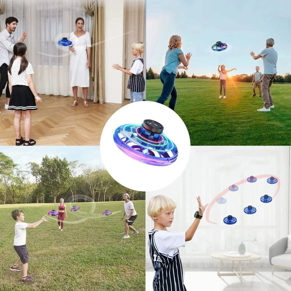 Planet Gates Flying Spinner UFO Mini Drone,Flying Spinner Hand Operated Drones Indoor Outdoor Cool Stuff Mini Drones Toys Birthday Gifts