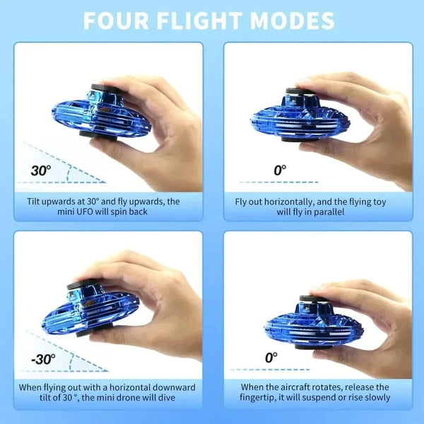 Planet Gates Flying Spinner UFO Mini Drone,Flying Spinner Hand Operated Drones Indoor Outdoor Cool Stuff Mini Drones Toys Birthday Gifts